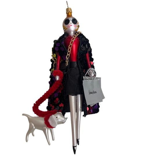 Soffieria De Carlini Other - De Carlini Neiman Marcus Lady Ornament Sunglasses Sequin Coat Dog Italy Glass